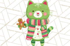 Bold Graphic Christmas Cats PNG, Modern Holiday Clipart Product Image 4