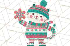 Bold Graphic Christmas Cats PNG, Modern Holiday Clipart Product Image 2