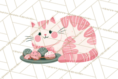 Bold Graphic Christmas Cats PNG, Modern Holiday Clipart Product Image 5