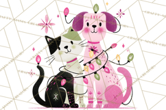 Bold Graphic Christmas Pets PNG, Modern Holiday Clipart Product Image 4