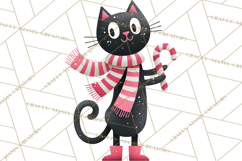 Bold Graphic Christmas Pets PNG, Modern Holiday Clipart Product Image 5