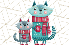Bold Graphic Christmas Pets PNG, Modern Holiday Clipart Product Image 3