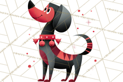 Bold Graphic Christmas Pets PNG, Modern Holiday Clipart Product Image 4