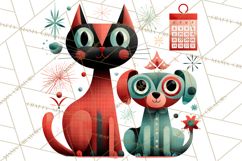 Bold Graphic Christmas Pets PNG, Modern Holiday Clipart Product Image 5