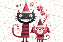 Bold Graphic Christmas Pets PNG, Modern Holiday Clipart Product Image 2
