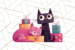 Bold Graphic Christmas Pets PNG, Modern Holiday Clipart Product Image 5