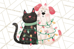 Bold Graphic Christmas Pets PNG, Modern Holiday Clipart Product Image 2