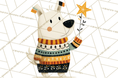 Bold Graphic Christmas Pets PNG, Modern Holiday Clipart Product Image 4