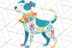 Bold Graphic Christmas Pets PNG, Modern Holiday Clipart Product Image 5