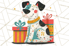Bold Graphic Christmas Pets PNG, Modern Holiday Clipart Product Image 5