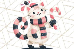 Bold Graphic Christmas Pets PNG, Modern Holiday Clipart Product Image 4