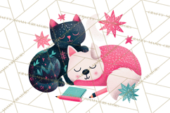 Bold Graphic Christmas Pets PNG, Modern Holiday Clipart Product Image 2