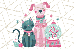 Bold Graphic Christmas Pets PNG, Modern Holiday Clipart Product Image 4
