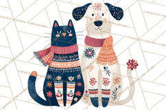 Bold Graphic Christmas Pets PNG, Modern Holiday Clipart Product Image 3
