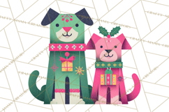 Bold Graphic Christmas Pets PNG, Modern Holiday Clipart Product Image 3
