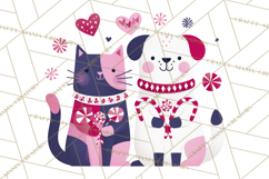 Bold Graphic Christmas Pets PNG, Modern Holiday Clipart Product Image 5