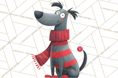 Bold Graphic Christmas Pets PNG, Modern Holiday Clipart Product Image 2