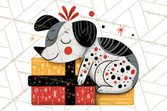 Bold Graphic Christmas Pets PNG, Modern Holiday Clipart Product Image 4