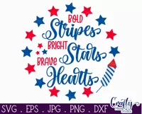 4th of July Svg, America Farmhouse Sign, Bold Stripes Bright Product Image 2