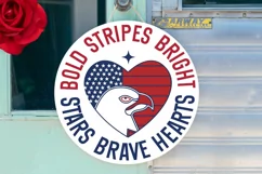 Bold Stripes Bright SVG, 4th Of July Round Sign SVG Design Product Image 2