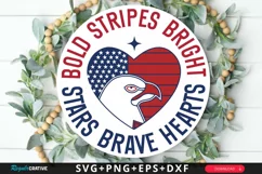 Bold Stripes Bright SVG, 4th Of July Round Sign SVG Design Product Image 1