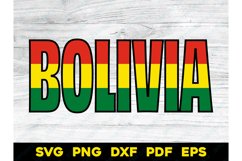 Bolivia Flag Inside Country Name Design SVG PNG DXF EPS PDF Product Image 1