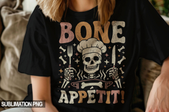 Chef Skeleton &quot;Bone Appétit&quot; Halloween PNG Design Product Image 1