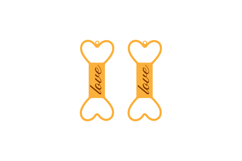 Bone Earrings with Engraving Love Text Laser Cut Template Product Image 2