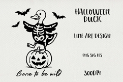 Line Art Cute Halloween Duck | EPS, SVG, PNG Product Image 1
