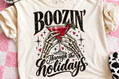 Bones Through the Holidays Funny Christmas Skeleton Cocktail Product Image 1