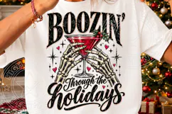 Bones Through the Holidays Funny Christmas Skeleton Cocktail Product Image 3