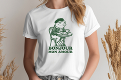 Bonjour Mon Amour French Cafe Frog SVG Funny Paris Frog PNG Product Image 2