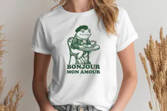 Bonjour Mon Amour French Cafe Frog SVG Funny Paris Frog PNG Product Image 2