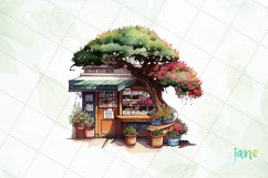 Bonsai Shop Watercolor Sublimation Clipart Product Image 4