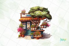 Bonsai Shop Watercolor Sublimation Clipart Product Image 2
