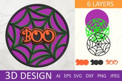 Halloween 3d layered, Boo sign, Halloween 3d papercut Product Image 1