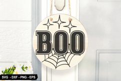 Boo Round Sign SVG - Halloween Design Product Image 1