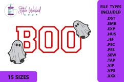Boo Applique With Ghosts Halloween Embroidery Design Product Image 1