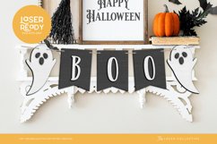 Halloween Laser File Wood Banner with Ghosts for Laser Product Image 1