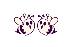 Boo Bee Halloween Earrings Laser Cut SVG Template Product Image 2