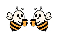 Boo Bee Holding Coffee Cup Halloween Earrings Lasercut SVG Product Image 2