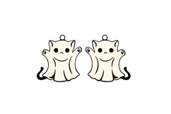 Boo Cat Halloween Earrings Laser Cut SVG Template Product Image 2
