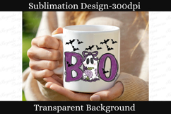 Cute Halloween Boo Ghost Sublimation PNG, Hand Drawn Product Image 5