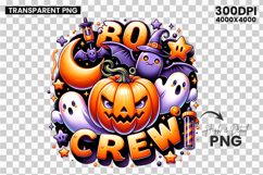 Halloween Boo Crew Pumpkin Ghost Clipart Sublimation Design Product Image 3
