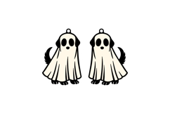 Boo Dog Halloween Earrings Laser Cut SVG Template Product Image 2