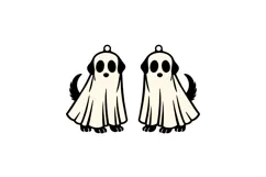 Boo Dog Halloween Earrings Laser Cut SVG Template Product Image 2