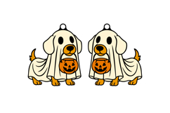 Boo Dog Costume Halloween Earrings Lasercut Design Product Image 2