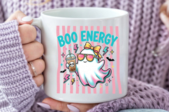 Boo Energy Cute Ghost PNG, Retro Halloween Iced Coffee PNG Product Image 5