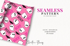 Pink Boo Ghost Pattern | Cute Halloween Digital Paper Product Image 2