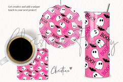 Pink Boo Ghost Pattern | Cute Halloween Digital Paper Product Image 3